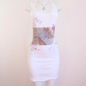 y2k saint pink graphic tank ribbed justgirlythings coquette dress